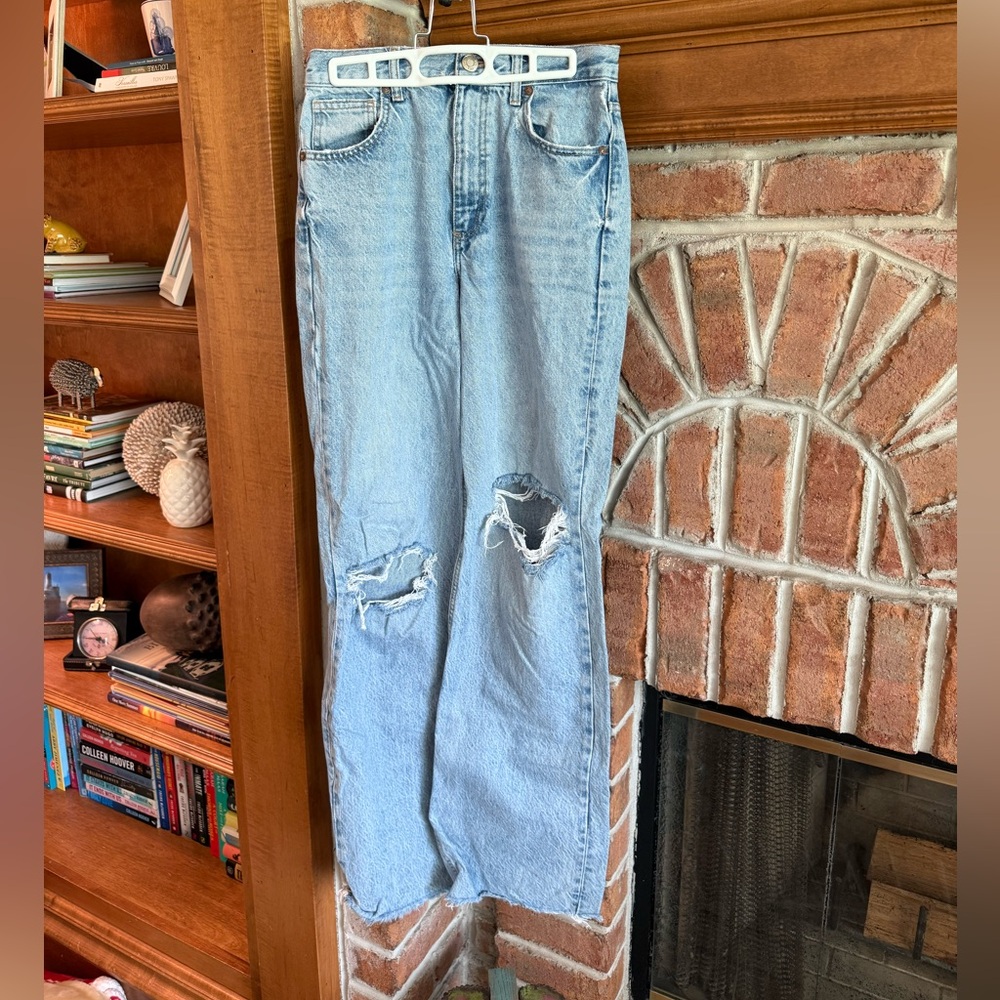 Zara Light Blue Straight Leg Jeans
